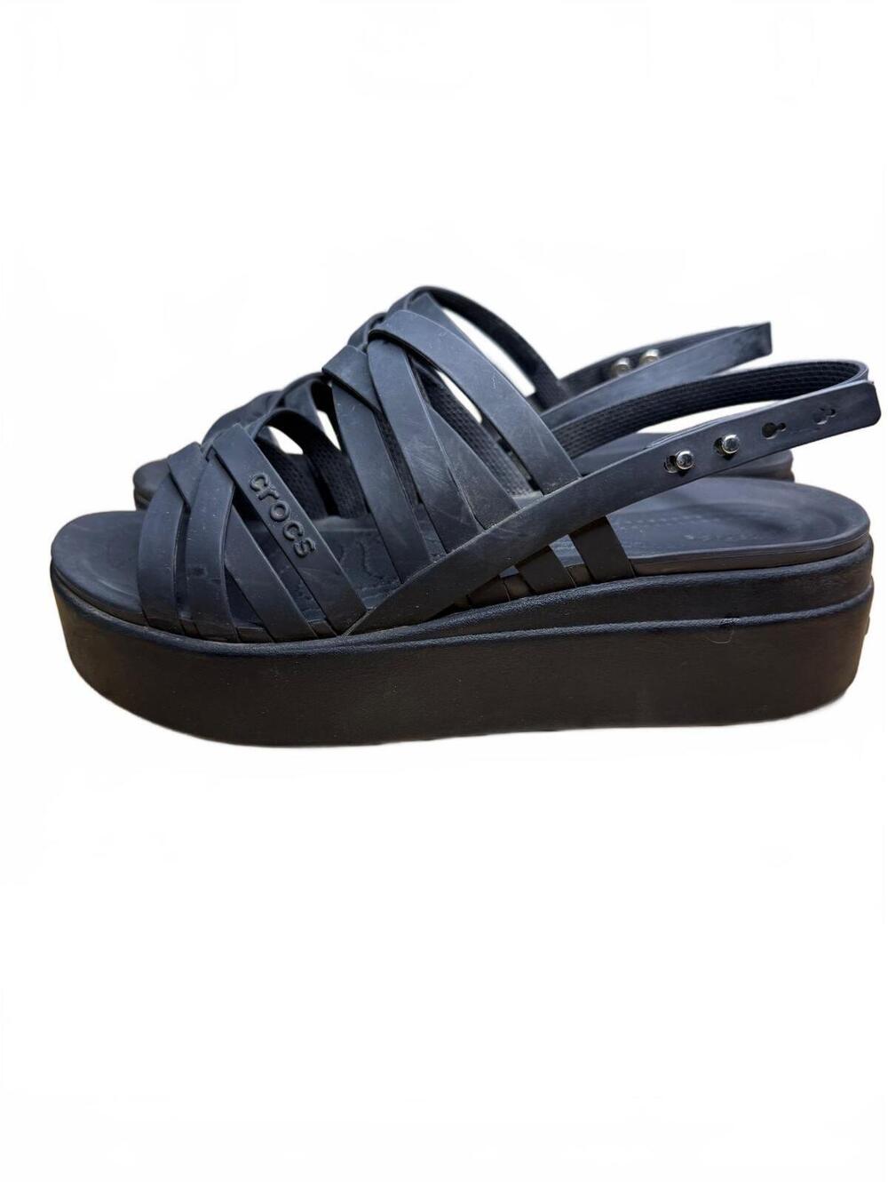Crocs Brooklyn Strappy Low Wedge Sandals Women’s Size 8 Comfort Platform